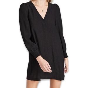BB Dakota x Steve Madden Shift Dress V-Neck Above Knee Long Sleeve Black XS NWOT
